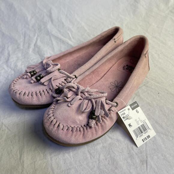 Route 66 moccasins Women’s Size 6M Pink Driving Flats Leather Emma - Picture 1 of 6